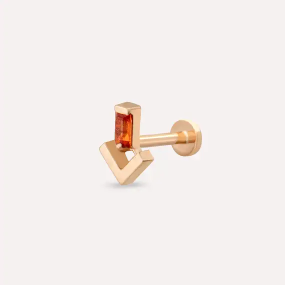 Petra Orange Sapphire Rose Gold Piercing - 1