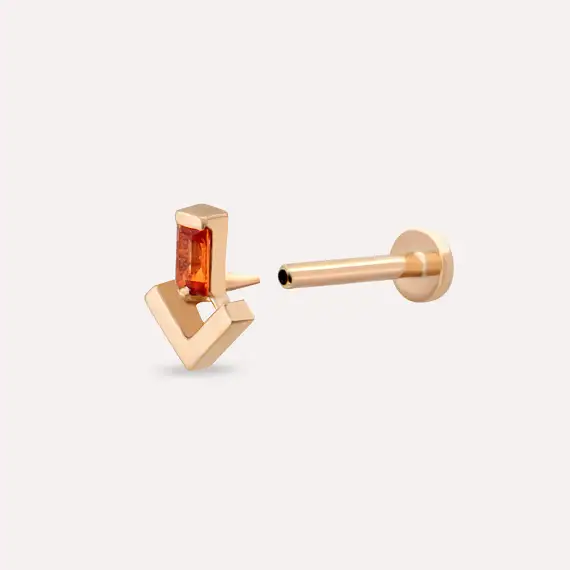 Petra Orange Sapphire Rose Gold Piercing - 5