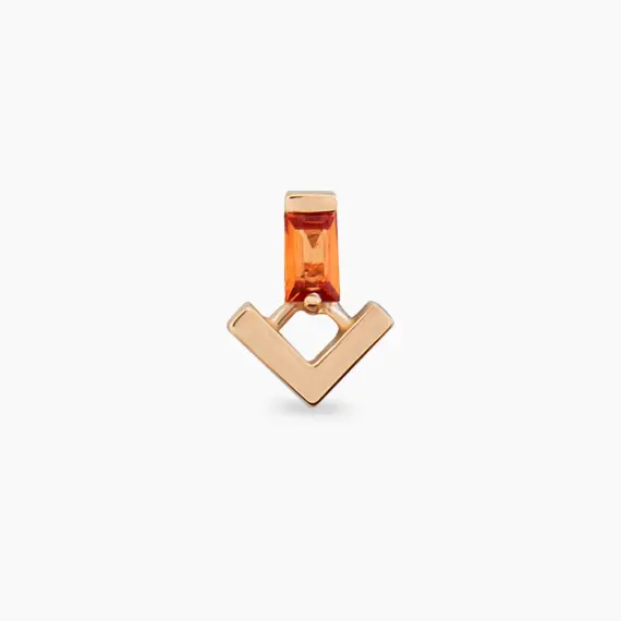 Petra Orange Sapphire Rose Gold Piercing - 4