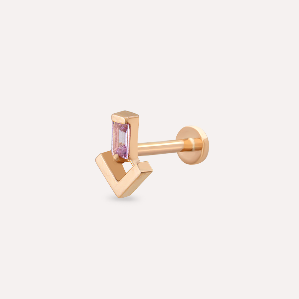 Petra Pink Sapphire Rose Gold Piercing - 1