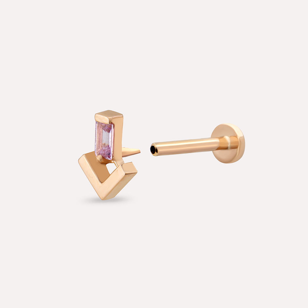 Petra Pink Sapphire Rose Gold Piercing - 5