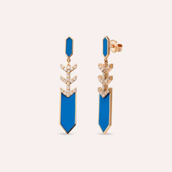 Phecda 0.49 CT Diamond and Enamel Earring - 1