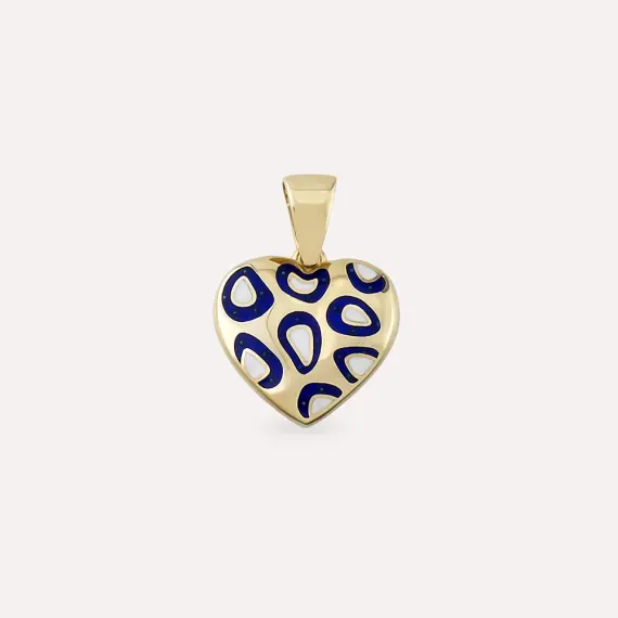 Phony Blue Enamel Yellow Gold Pendant - 1