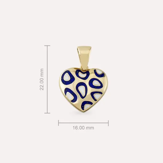 Phony Blue Enamel Yellow Gold Pendant - 3