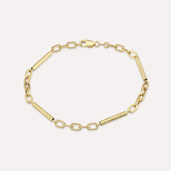 Pipe Sarı Altın Bileklik - Nev Jewellery