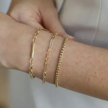 Pipe Yellow Gold Bracelet - Nev Jewellery (1)