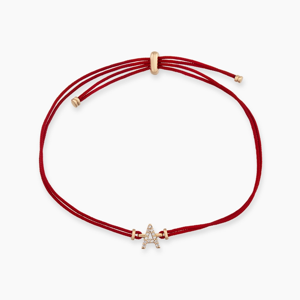 Pırlanta Taşlı Harf İp Bileklik - Nev Jewellery (1)