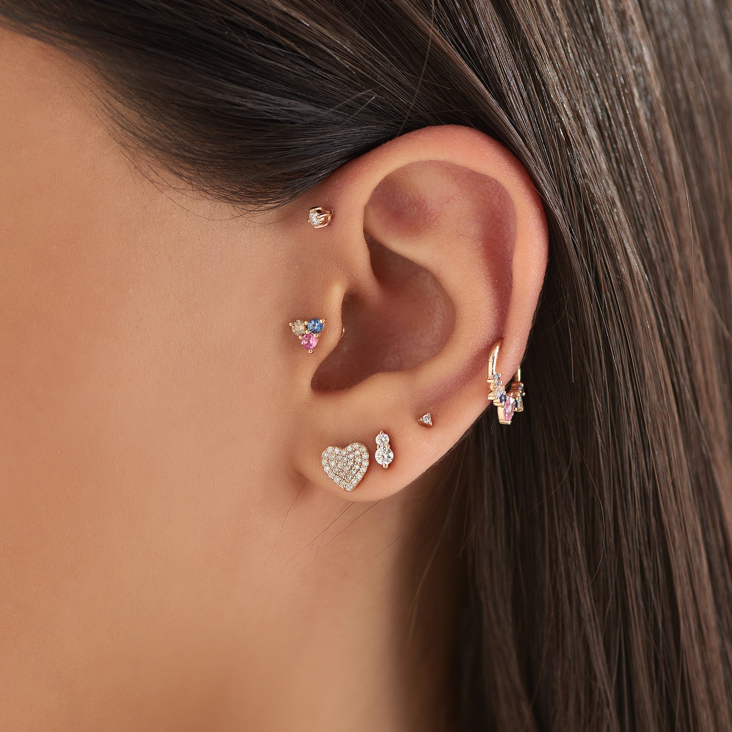Pix Mini Diamond Rose Gold Single Earring - Nev Jewellery (1)