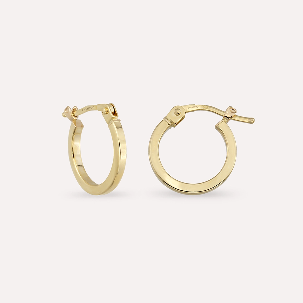 Plain Jr. Yellow Gold Hoop Earring - 1
