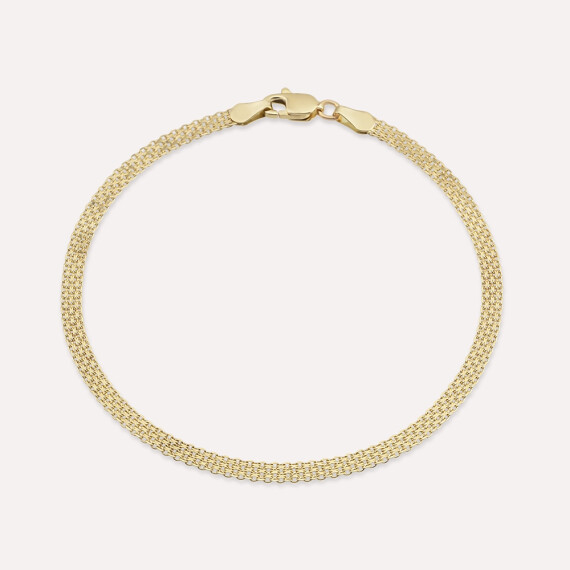 Plait Sarı Altın Bileklik - Nev Jewellery