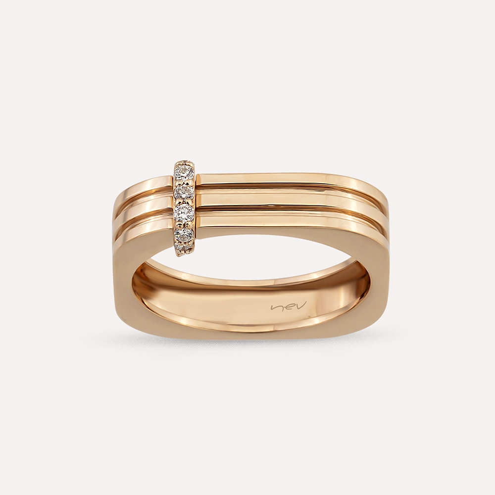 Poeme Diamond Rose Gold Ring - 1