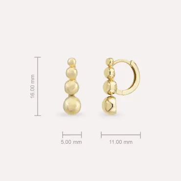 Point Sarı Altın Halka Küpe - Nev Jewellery (1)