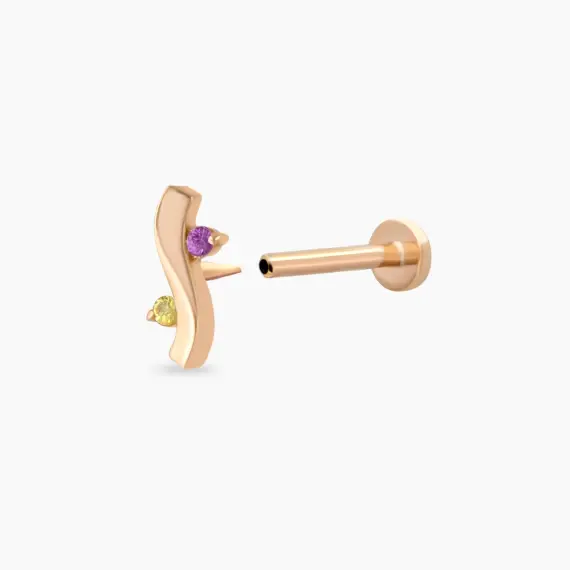 Poise Yellow and Pink Sapphire Rose Gold Piercing - 4