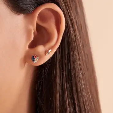 Poise Yellow Safir Taşlı Beyaz Altın Tek Küpe - Nev Jewellery (1)