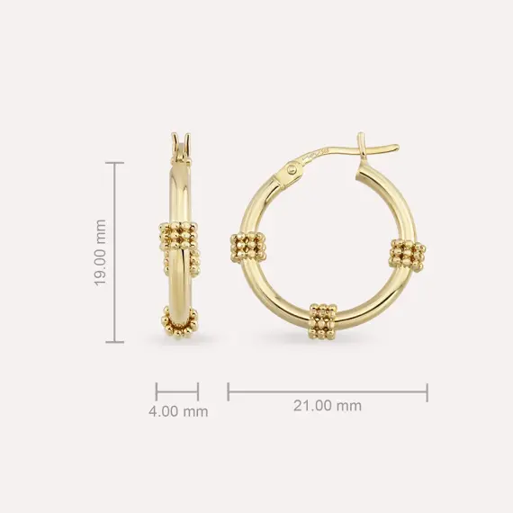 Pole Yellow Gold Hoop Earring - 6