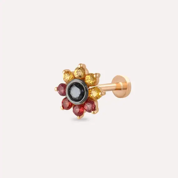 Pollen Multicolor Sapphire and Black Diamond Rose Gold Piercing - 1