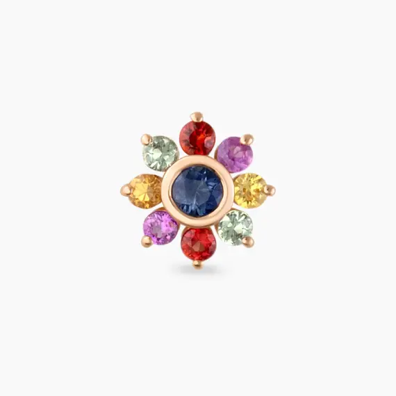 Pollen Multicolor Sapphire Rose Gold Piercing - 3