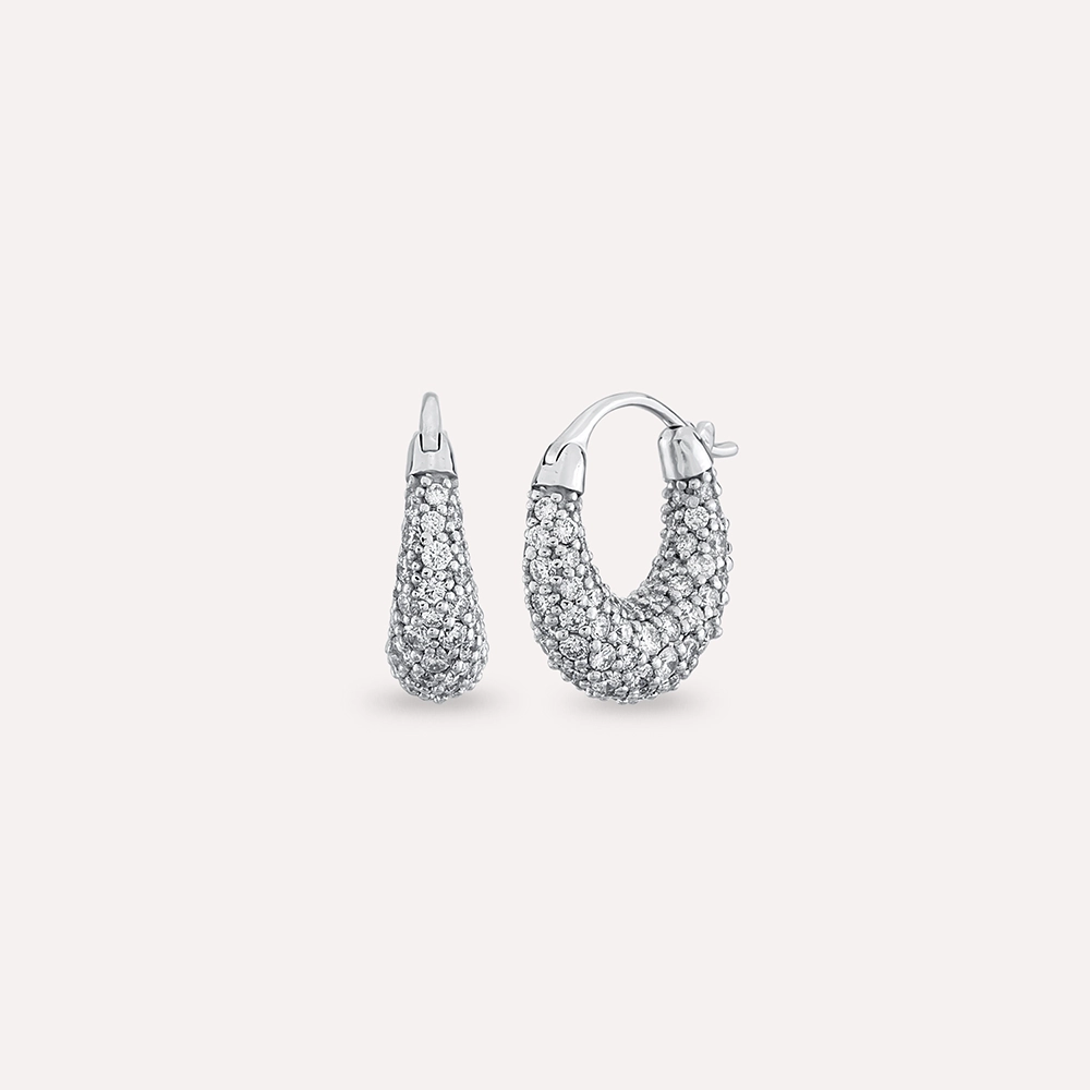 Poly 2.83 CT Pırlanta Taşlı Beyaz Altın Küpe - 1