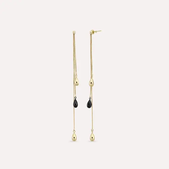 Poof Yellow Gold Dangling Earring - 1