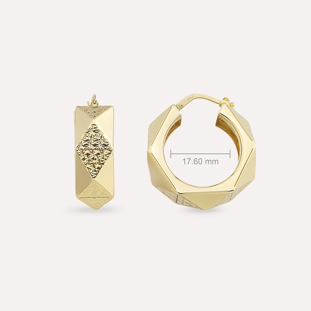 Prism Yellow Gold Italian Earring - 4