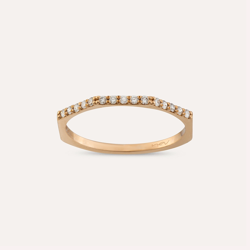 Pure 0.14 CT Pırlanta Taşlı Rose Altın Yüzük - Nev Jewellery (1)