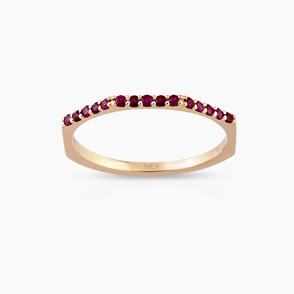 Pure 0.20 CT Ruby Rose Gold Ring - 1