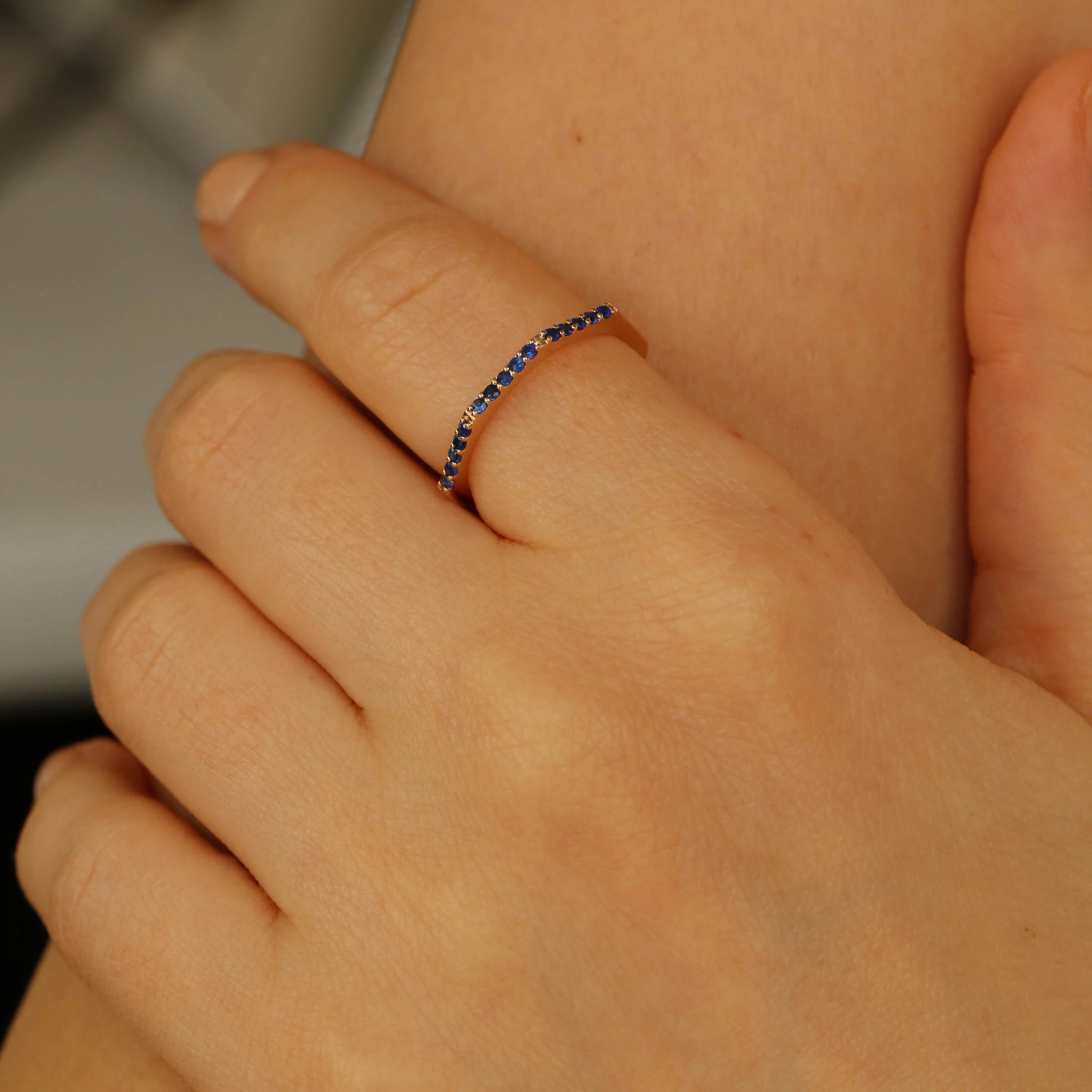 Pure 0.25 CT Sapphire Rose Gold Ring - Nev Jewellery (1)