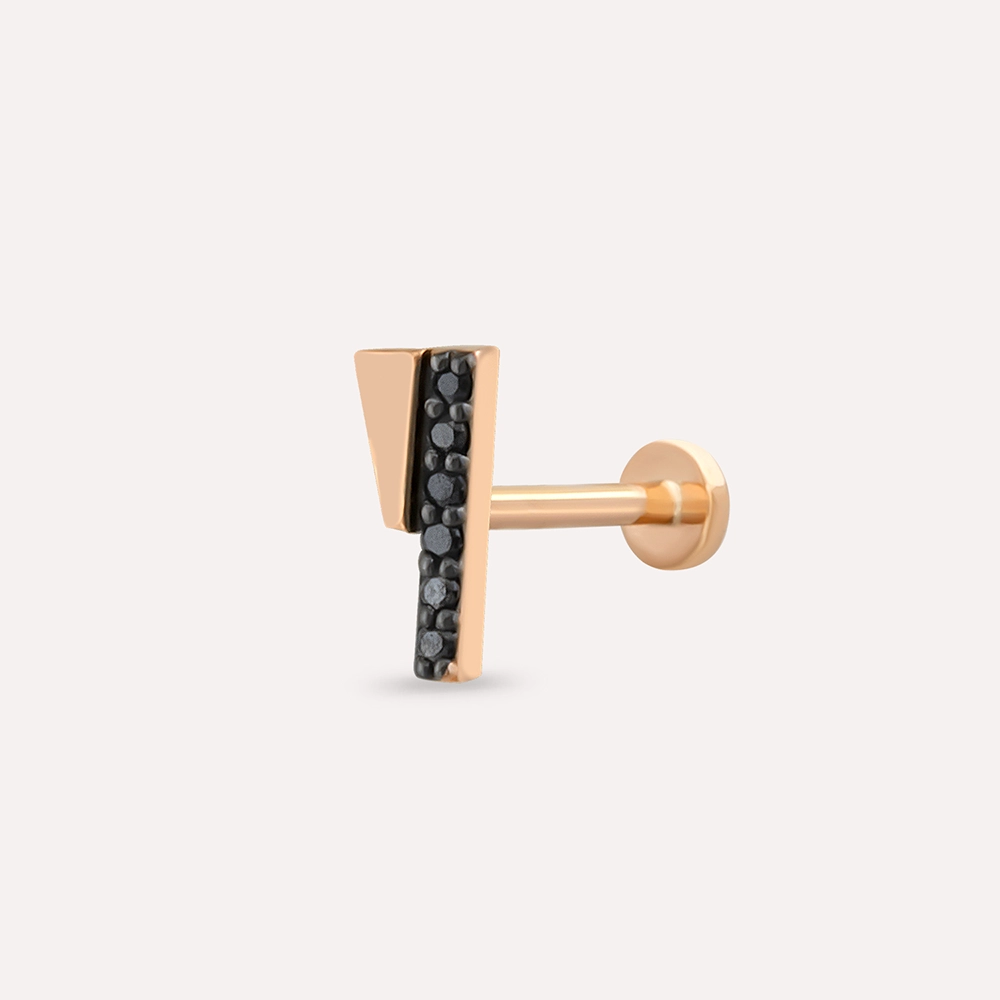 Pylon Black Diamond Rose Gold Piercing - 1