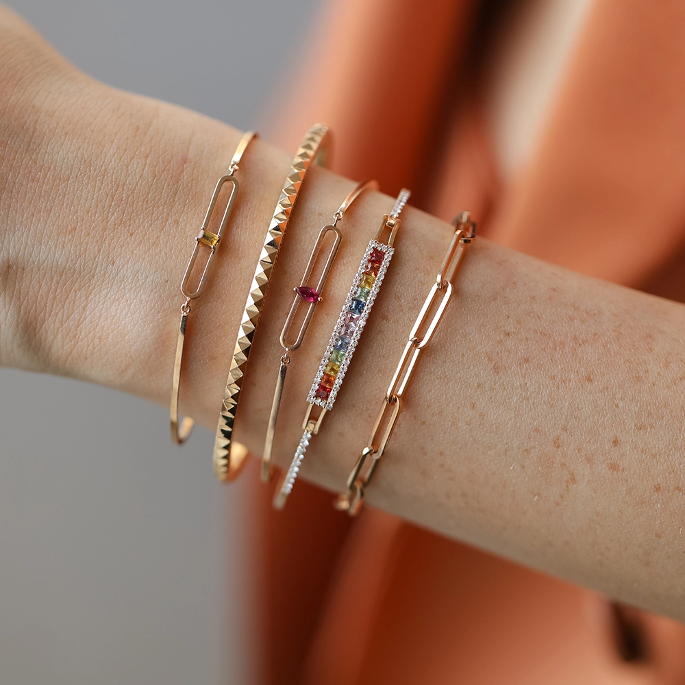 Pyramid Rose Altın Bileklik - Nev Jewellery (1)