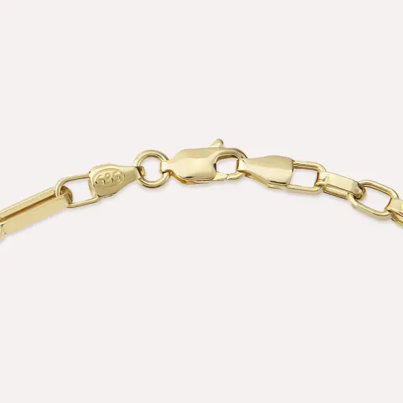 Quad Yellow Gold Chain Necklace - 4