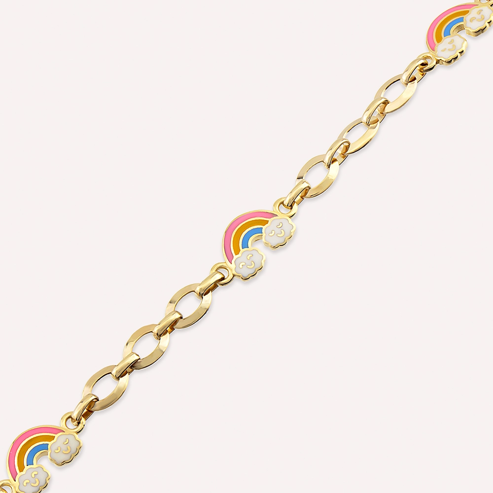 Rainbow Yellow Gold Child Bracelet - 2