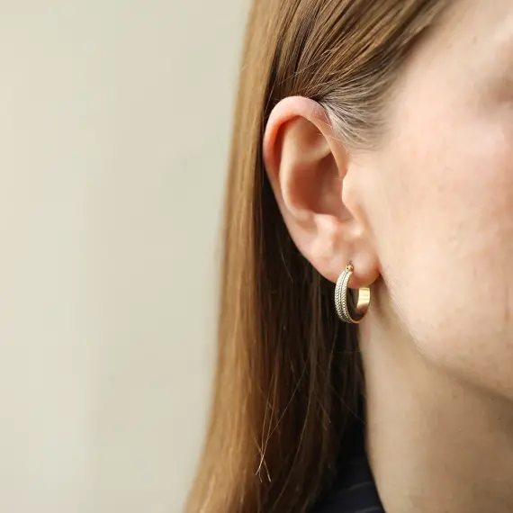 Ravia Yellow Gold Italian Earring - 2