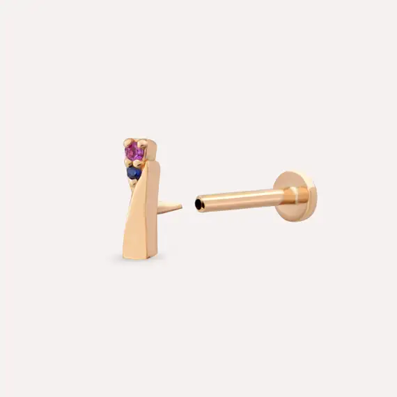 Rea Multicolor Sapphire Rose Gold Piercing - 4