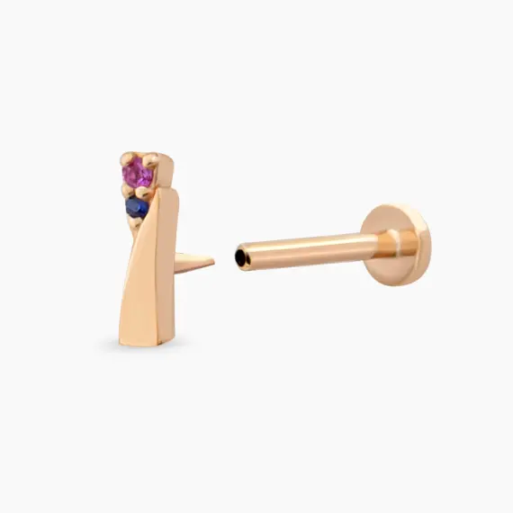 Rea Multicolor Sapphire Rose Gold Piercing - 4