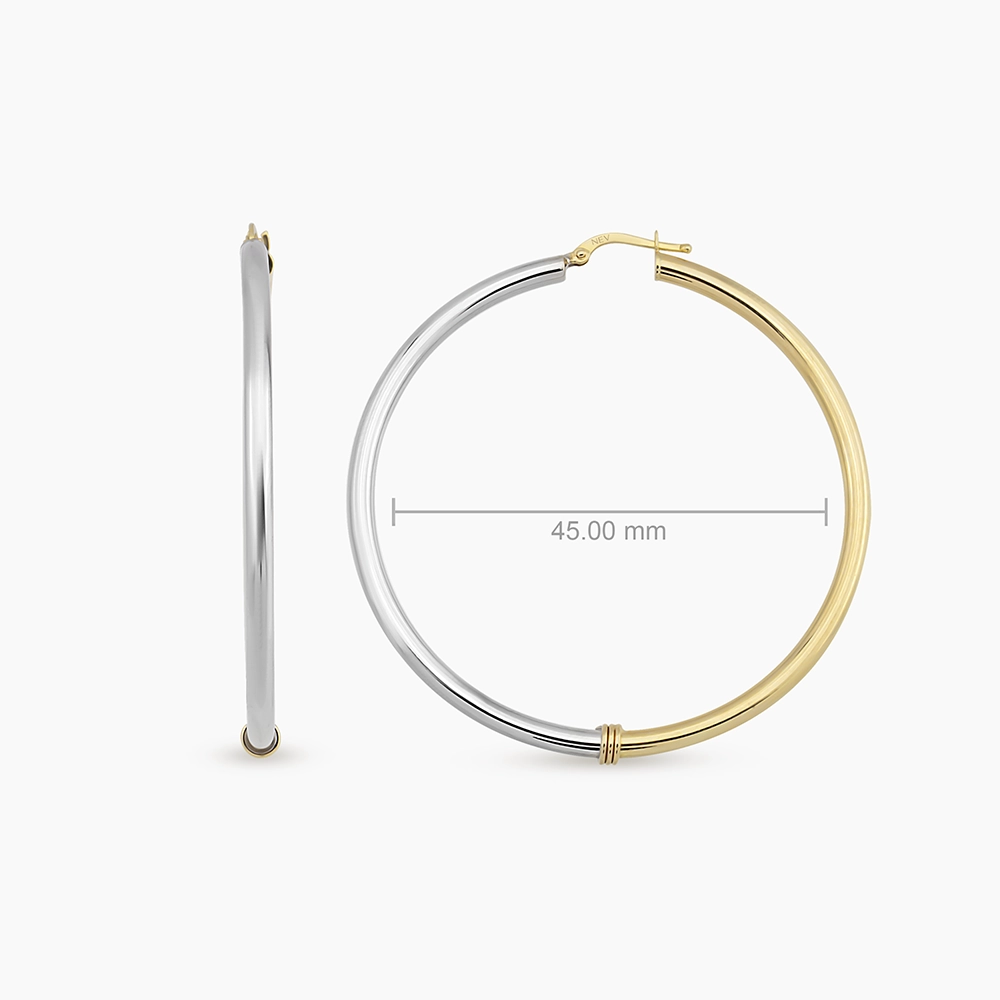 Regina L Yellow and White Gold Hoop Earrings - 3