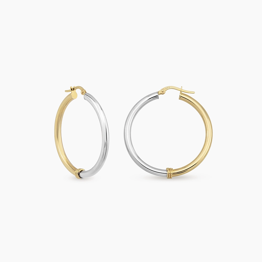 Regina S Sarı Ve Beyaz Altın Halka Küpe - Nev Jewellery (1)