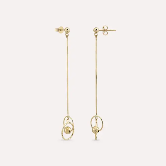 Reina Yellow Gold Dangling Earring - 1