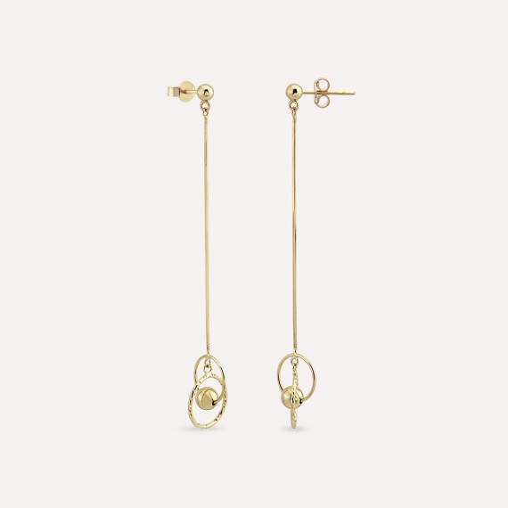 Reina Yellow Gold Dangling Earring - Nev Jewellery