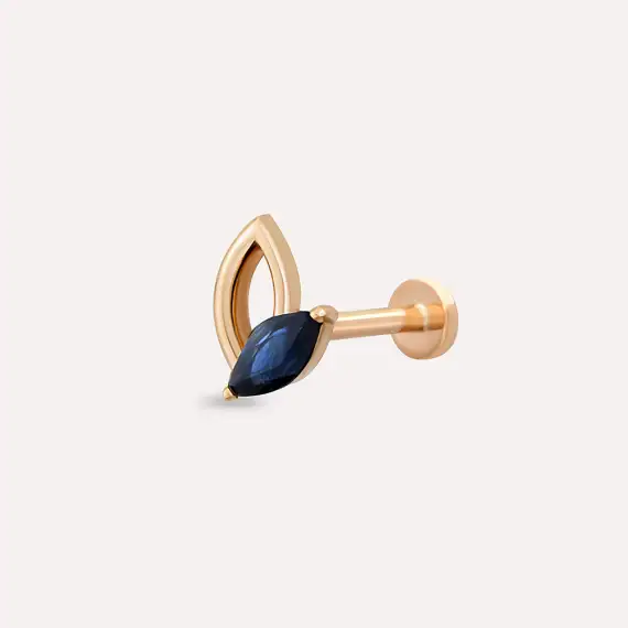 Rhea Marquise Cut Blue Sapphire Rose Gold Piercing - 1