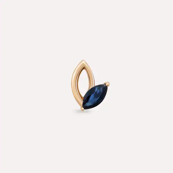 Rhea Marquise Cut Blue Sapphire Rose Gold Piercing - 3