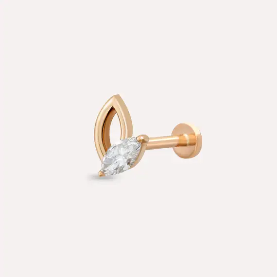 Rhea Marquise Cut Diamond Rose Gold Piercing - 1