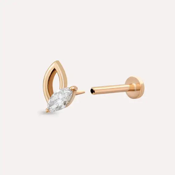 Rhea Marquise Cut Diamond Rose Gold Piercing - 5