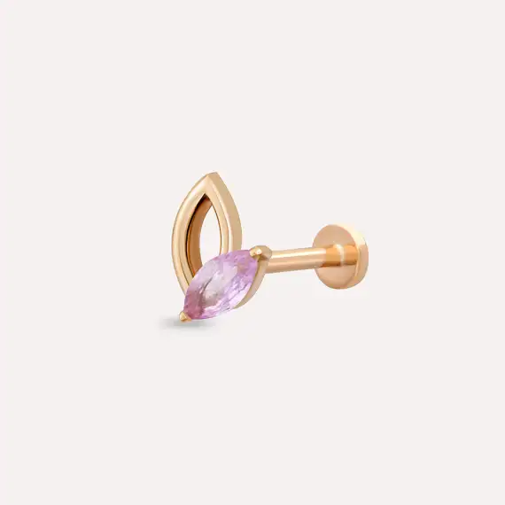 Rhea Marquise Cut Pink Sapphire Rose Gold Piercing - 1