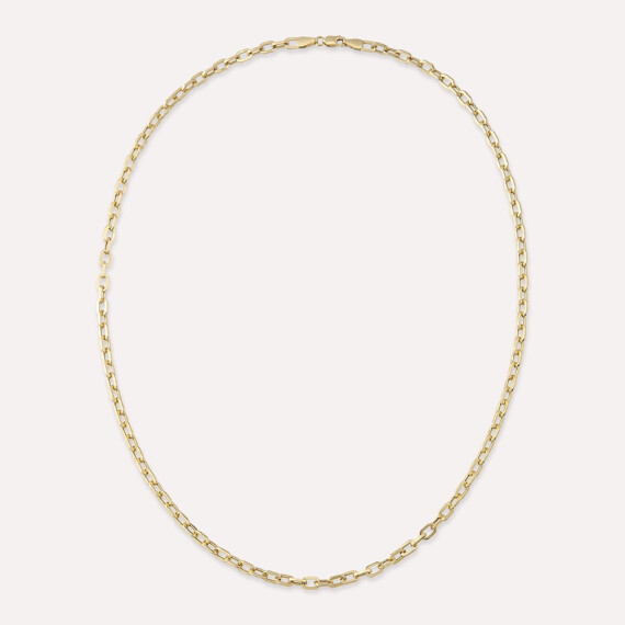 Rigol Yellow Gold Papperclip Necklace - Nev Jewellery