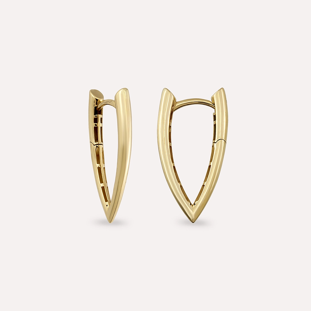 Rina Sarı Altın Halka Küpe - Nev Jewellery (1)