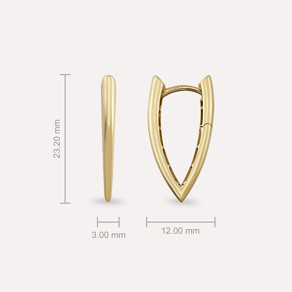 Rina Yellow Gold Earring - 3