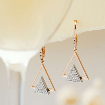 Rise 0.28 CT Diamond Rose Gold Earring - Nev Jewellery