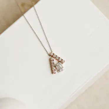 Roof 0.50 CT Baguette Cut Diamond Necklace - Nev Jewellery (1)