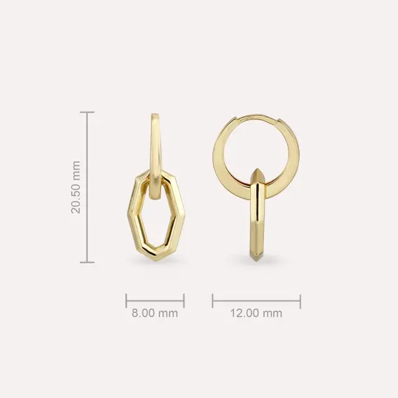 Rory Yellow Gold Hoop Earring - 3