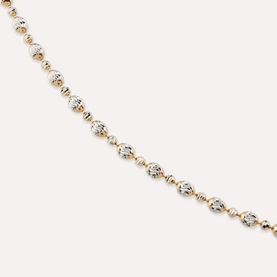 Rose and White Gold Chain with Dorica Detailed - 3